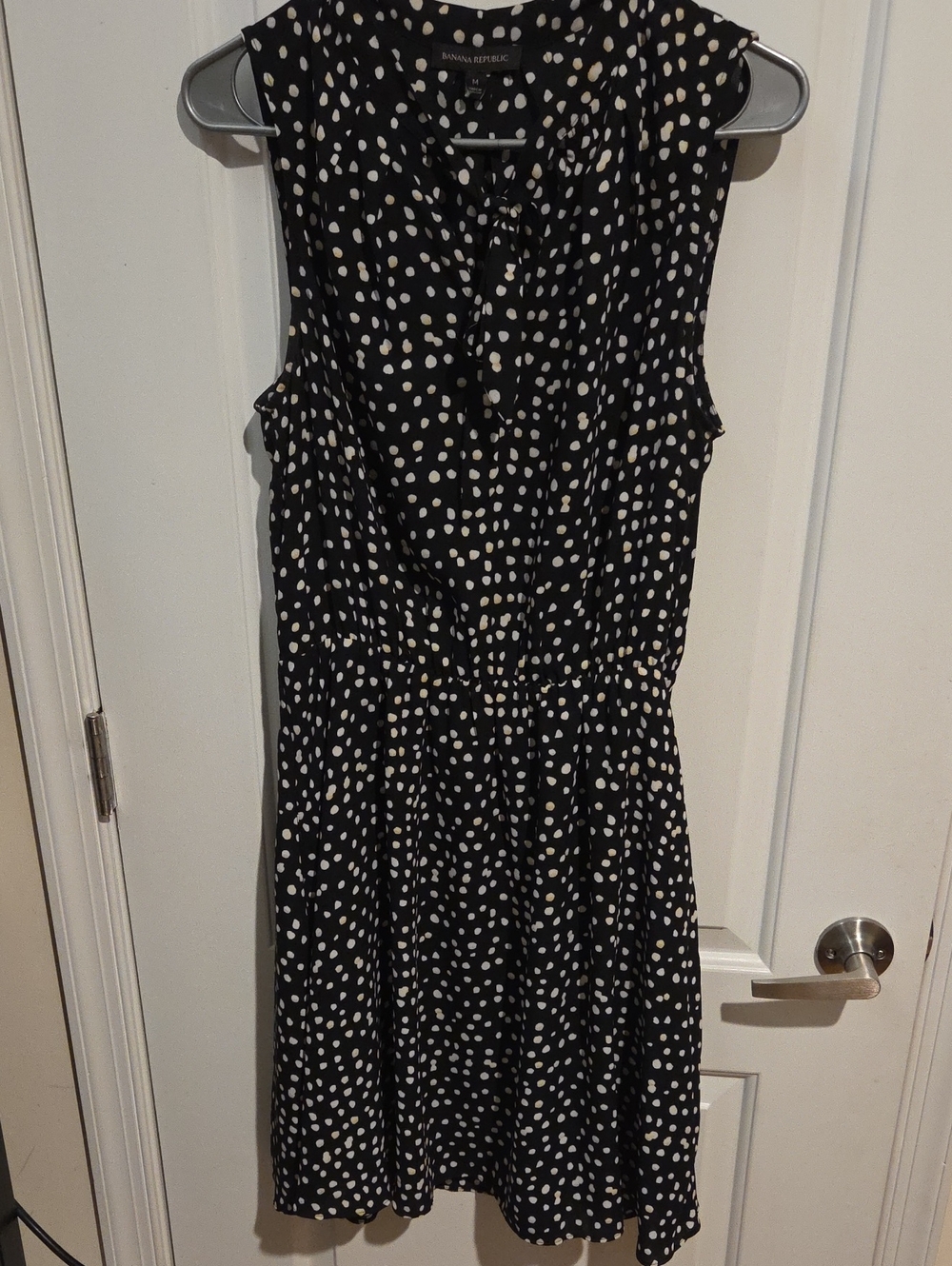 Banana Republic Black Dress with White Polka Dots